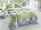 Lenjerie de pat dubla King (EU) Blezza - Green v2, Victoria, 3 piese, 260x220 cm, amestec bumbac, multicolor