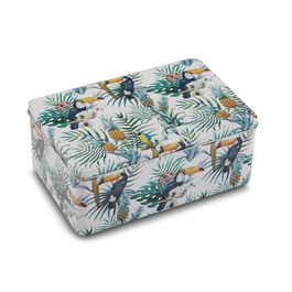 Cutie cu capac Tropical, Versa, 22 x 16.2 x 9.1 cm, metal