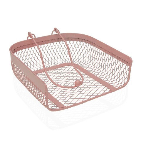 Suport pentru servetele Cairo, Versa, 20 x 18.5 x 6.8 cm, metal, roz