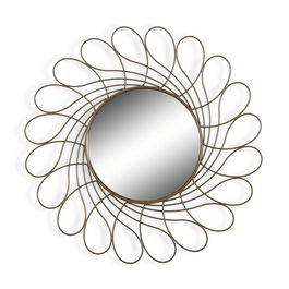 Oglinda decorativa Amelia, Versa, 40 cm, metal, auriu