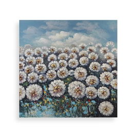 Tablou decorativ Blowballs, Versa, 80 x 80 cm, canvas/lemn de pin