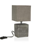 Lampa de masa Cubo, Versa, Ø 13 x 32 cm, 1 x E14, 40W, ceramica, gri