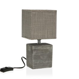 Lampa de masa Cubo, Versa, Ø 13 x 32 cm, 1 x E14, 40W, ceramica, gri