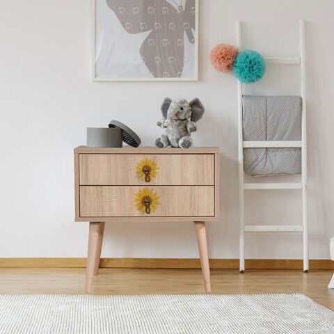 Noptiera, Vella, City - Seed, 60 x 61 x 40 cm, pal melaminat, multicolor