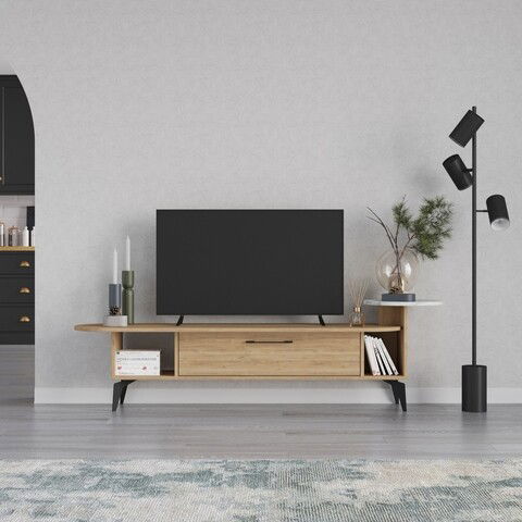 Comoda TV, Decortie, Ada, 188 x 42.6 x 40 cm, pal melaminat, stejar