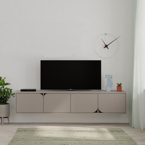 Comoda TV, Decortie, Spark, 180 x 35 x 35.6 cm, pal melaminat, mocha