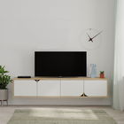 Comoda TV, Decortie, Spark, 180 x 35 x 35.6 cm, pal melaminat, alb/stejar