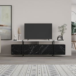 Comoda TV, Decortie, Hanley Bendir, 160 x 48 x 35.6 cm, pal melaminat, multicolor