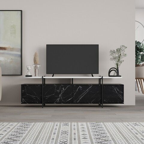 Comoda TV, Decortie, Hanley Bendir, 160 x 48 x 35.6 cm, pal melaminat, multicolor