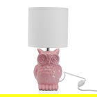 Lampa de masa Owl, Versa, 16 x 16 x 32.5 cm, ceramica, roz