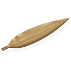 Platou decorativ / decoratiune pentru centrul mesei Gold Leaf, Versa, 55.5 x 12.7 x 2.5 cm, MDF