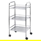 Carucior cu 3 rafturi pentru baie, Wenko, Exclusive, 41 x 75 x 32 cm, inox cromat