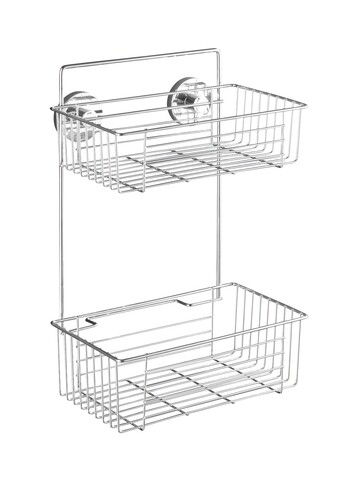 Polita pentru baie, Wenko, Bari Vacuum-Loc®, 26 x 38 x 17 cm, inox