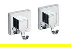 Set 2 suporturi pentru prosoape autoadezive, Wenko, Quadro Vacuum-Loc®, 6 x 7 x 5 cm, inox/plastic