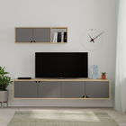 Comoda TV cu raft, Decortie, Spark, pal melaminat, antracit/stejar