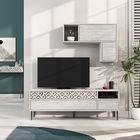 Comoda TV cu raft, Decortie, Heaton, pal melaminat, alb