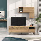 Comoda TV cu raft, Decortie, Heaton, pal melaminat, stejar