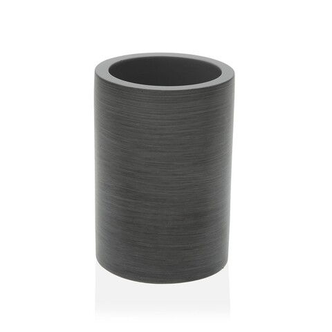 Suport periute si pasta de dinti Terrain, Versa, 8.2 x 9.3 cm, polirasina, negru