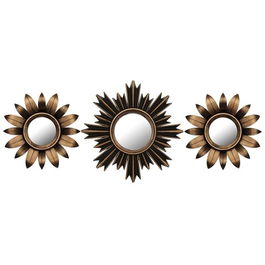 Set 3 oglinzi decorative Pineda, Versa, 25 cm / 35 cm, plastic