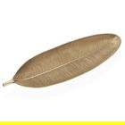 Platou decorativ / decoratiune pentru centrul mesei Golden Leaf, Versa, 59 x 22 x 3.5 cm, MDF