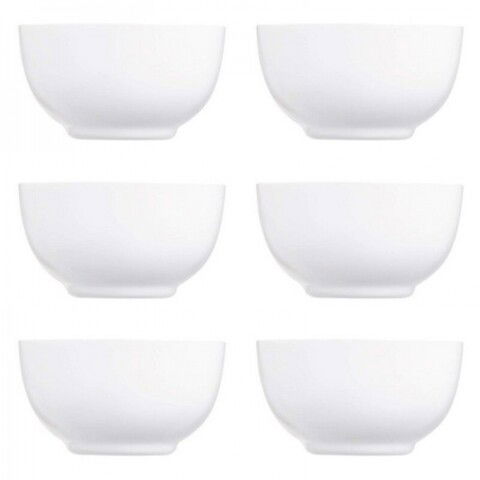 Set 6 boluri, Luminarc, Simple, Ø 14.5 cm, sticla, alb