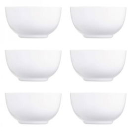 Set 6 boluri, Luminarc, Simple, Ø 14.5 cm, sticla, alb