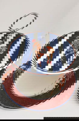 Platou pentru prajituri PRS 005, Helen Porselen, portelan, multicolor