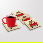 Set 4 suporturi de pahar TBA30211, Taylor, 10x10x1 cm, piatra, multicolor
