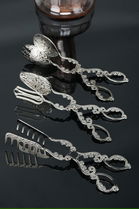 Set 3 clesti de bucatarie PLT0419, PLT0418, 22 cm, metal zamak, argintiu