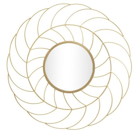 Oglinda decorativa Sunflower, Mauro Ferretti, Ø 88 cm, fier/oglinda, auriu