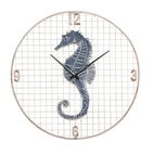 Ceas de perete Sea Horse, Mauro Ferretti, Ø 55.5 cm, fier, alb/albastru