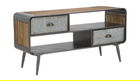 Comoda TV Illinois, Mauro Ferretti, 120.5x40x61 cm, fier, gri inchis