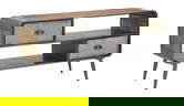 Comoda TV Illinois, Mauro Ferretti, 120.5x40x61 cm, fier, gri inchis