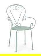 Scaun de gradina Etienne, Bizzotto, 49 x 49 x 89 cm, otel , verde pal