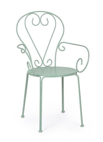 Scaun de gradina Etienne, Bizzotto, 49 x 49 x 89 cm, otel , verde pal