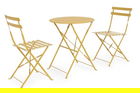 Set mobilier de gradina Bistro 3 piese Wissant, Bizzotto, otel, finisaj mat, ocru