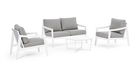 Set mobilier pentru gradina/terasa 4 piese Sirenus, Bizzotto, aluminiu/textilena/ofelina, alb