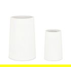 Set ghivece pentru exterior 2 piese Hoian, Bizzotto, Ø40 x 60 cm, fibra de ciment si argila, alb