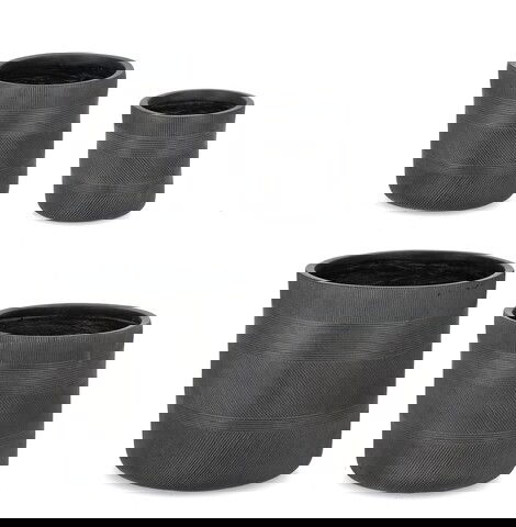 Set ghivece pentru exterior 4 piese Rigo, Bizzotto, Ø43 x 43 cm, fibre de lut, antracit