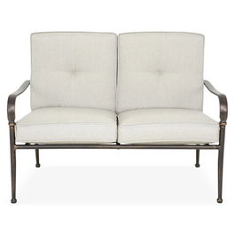 Canapea cu 2 locuri, Sorrento, L.125.8 l.84 H.91 cm, aluminiu, bronz/gri