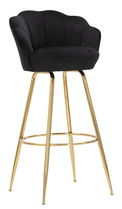 Scaun de bar Vienna, Mauro Ferretti, 55x55x110 cm, catifea, negru