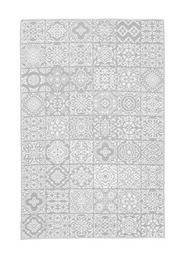 Covor cu doua fete Shiraz, Bizzotto, 150 x 210 cm, polipropilena, alb/gri