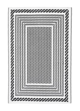 Covor cu doua fete Kashan, Bizzotto, 180 x 270 cm, polipropilena, alb/negru