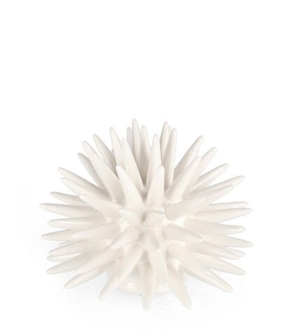 Decoratiune Abyss Sea Urchin, Bizzotto, Ø 15 x 13 cm, portelan, alb