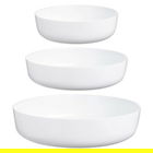 Set 3 platouri / vase pentru copt, Luminarc, Diwali, sticla, alb