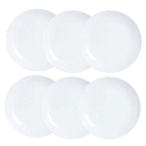 Set 6 farfurii pentru desert, Luminarc, Diwali, Ø 19 cm, sticla, alb
