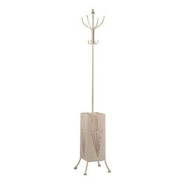 Cuier cu suport pentru umbrele Tobias, Gift Decor, 34 x 34 x 188 cm, metal, crem