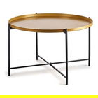 Masuta de cafea Marli, Gift Decor, 76.5 x 76.5 x 46 cm, metal, negru/auriu