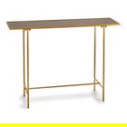 Consola Gerard, Gift Decor, 110 x 33 x 77 cm, sticla/metal, negru/auriu