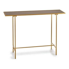 Consola Gerard, Gift Decor, 110 x 33 x 77 cm, sticla/metal, negru/auriu